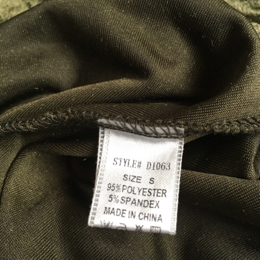 Bear Dance Women’s Olive Green Mini Dress Sz S - Picture 7 of 7